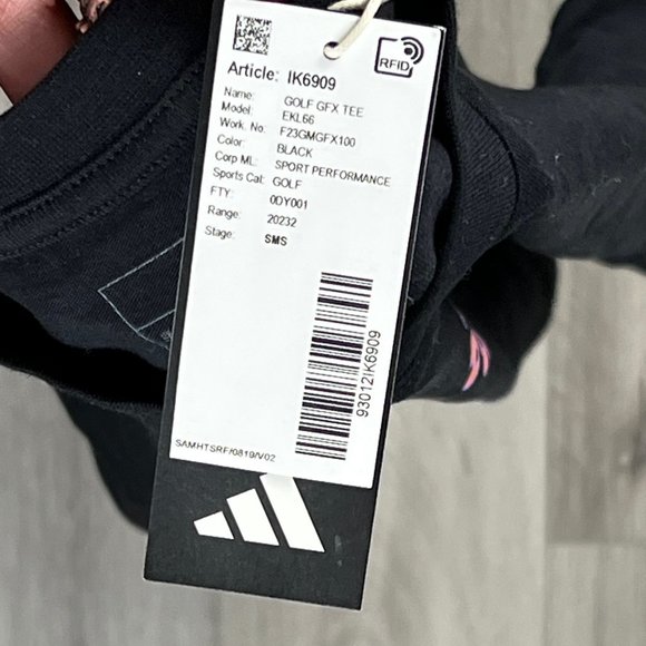 NWT Adidas Golf Black Medium T-Shirt - Picture 4 of 9